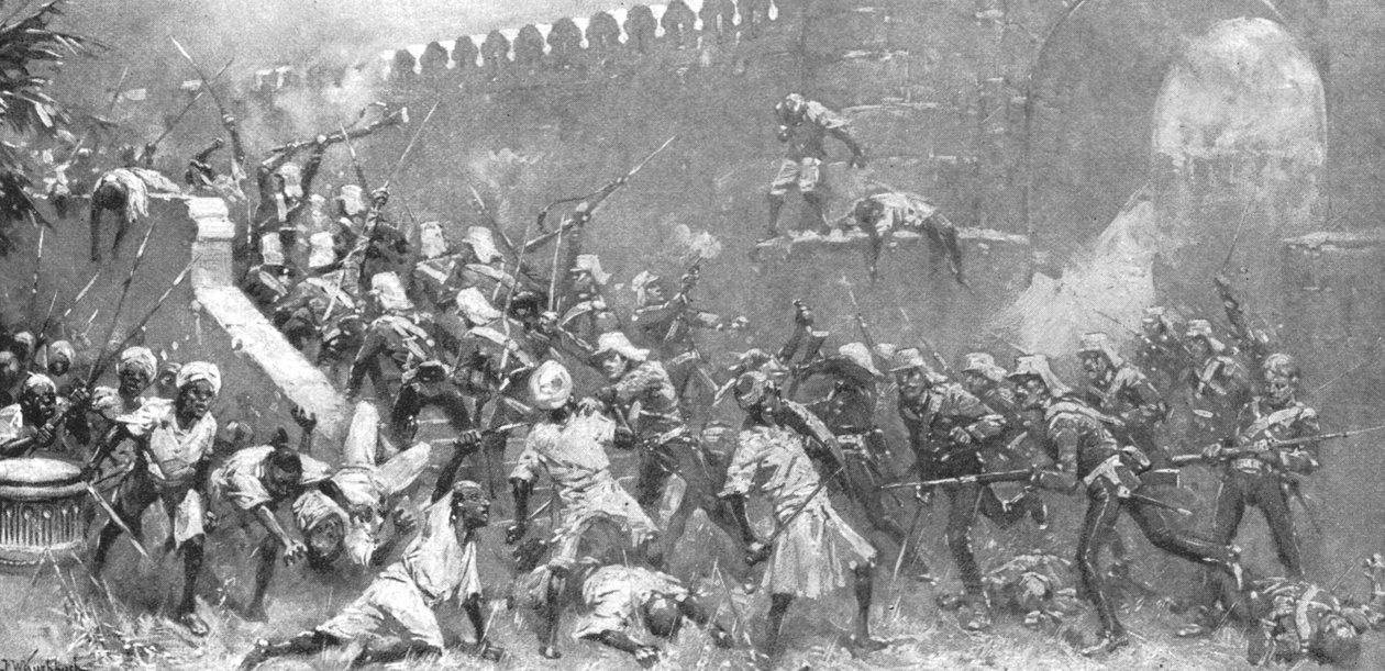 Indická vzpoura, 1857-58: The Storming of the Cashmir Gate, Dillí, 14. září 1857, 1901. od Unbekannt