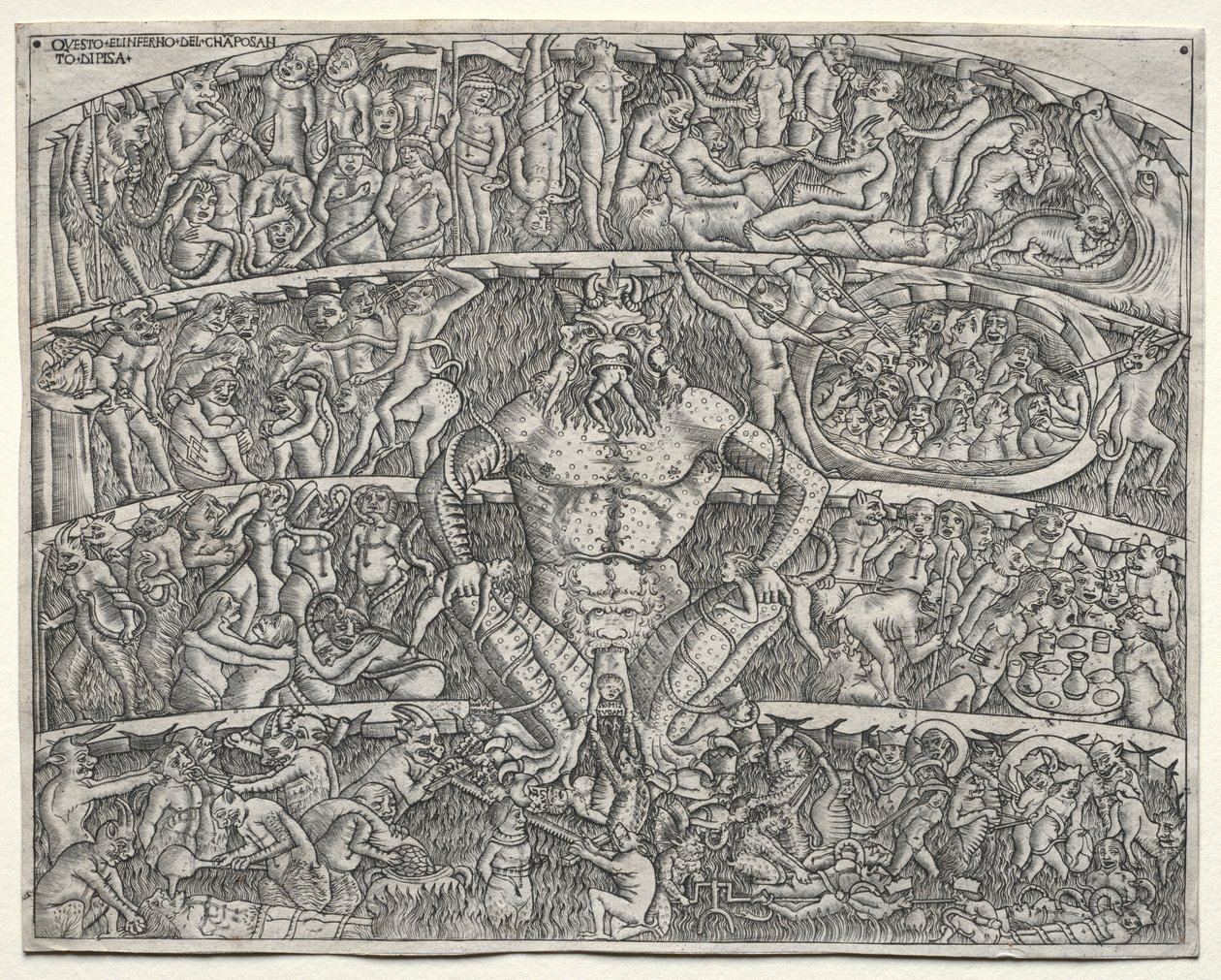 Peklo Podle Danteho, po fresce v Campo Santo v Pise, 1400s. od Unbekannt