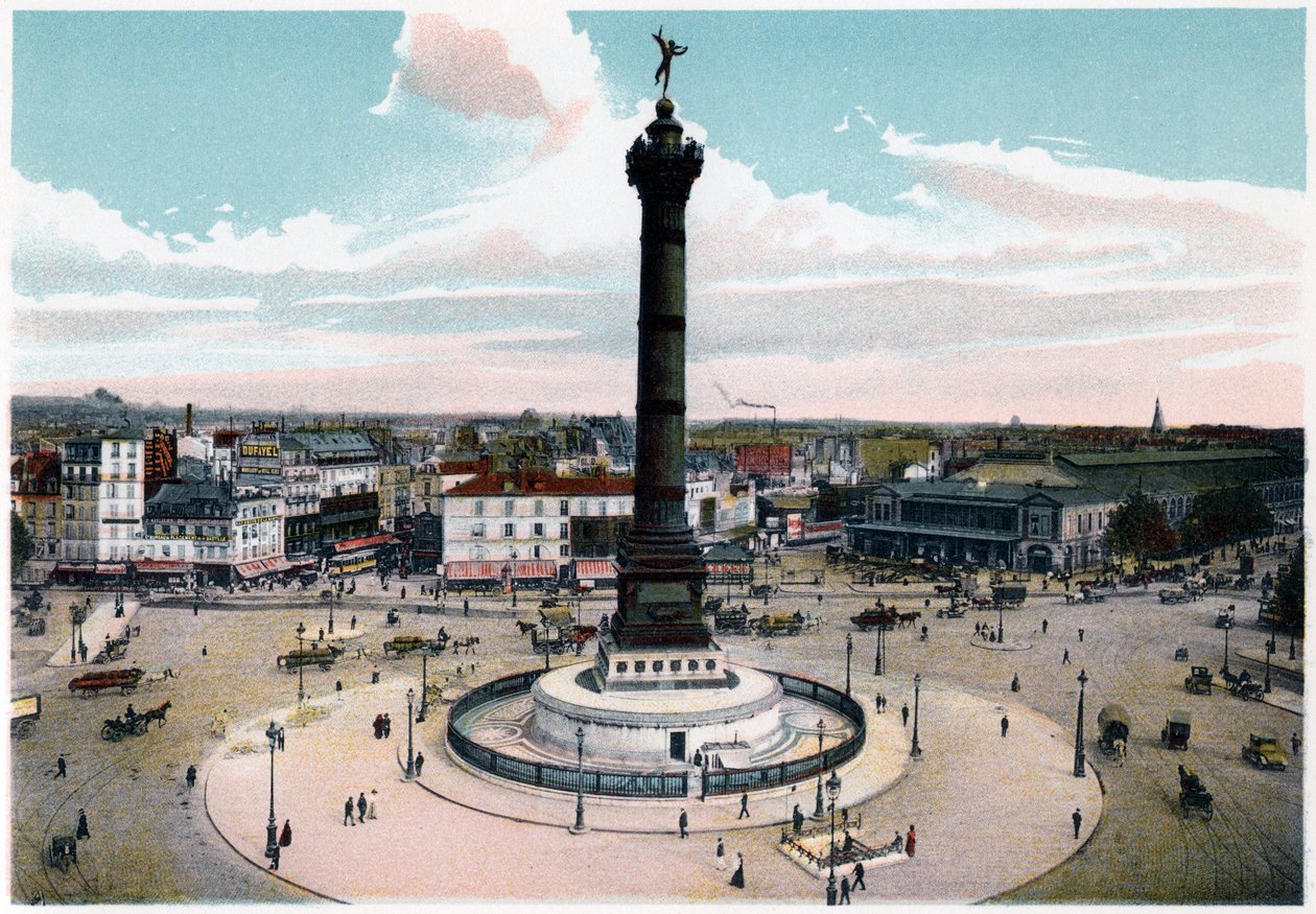 Červencový sloup na Place de la Bastille, Paříž, c1900 od Unbekannt
