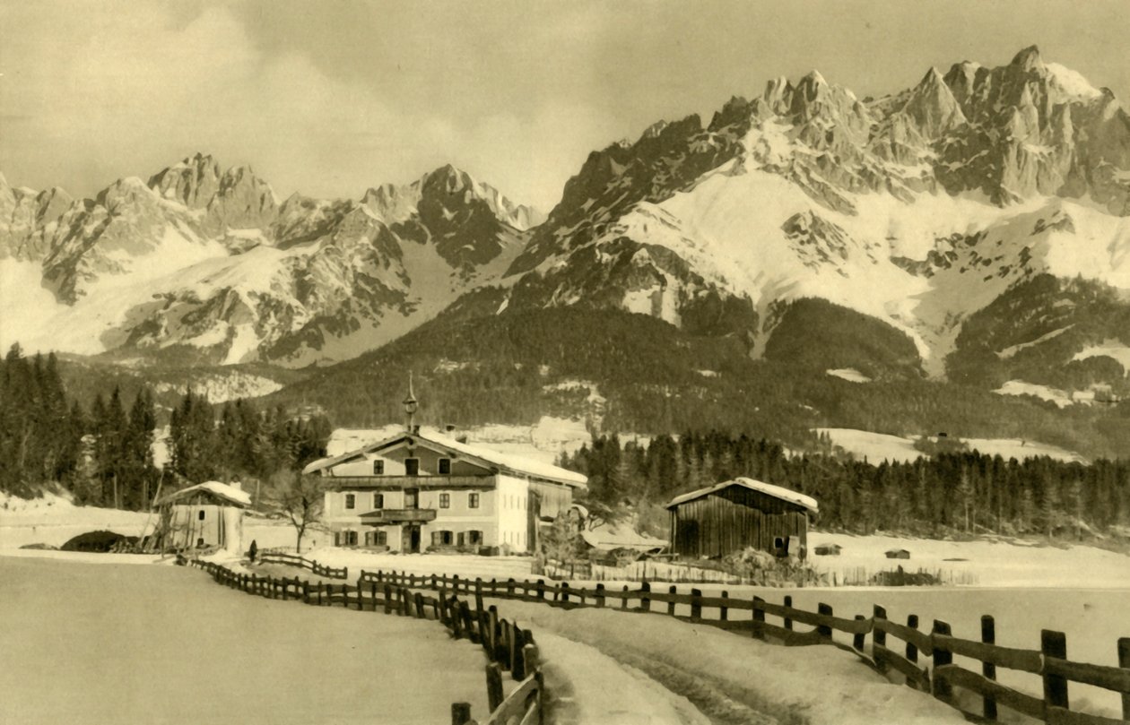 Kaiser Mountains, Oberndorf, Tyrolsko, Rakousko, c1935. od Unbekannt