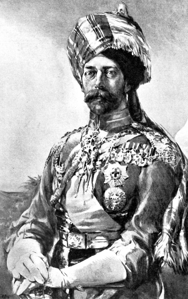 King Emperor jako vrchní plukovník, Lancers, indická armáda, 1914 od Unbekannt