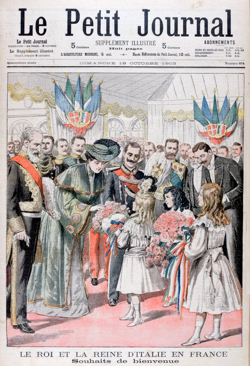 Král a královna Itálie ve Francii, 1903 od Unbekannt