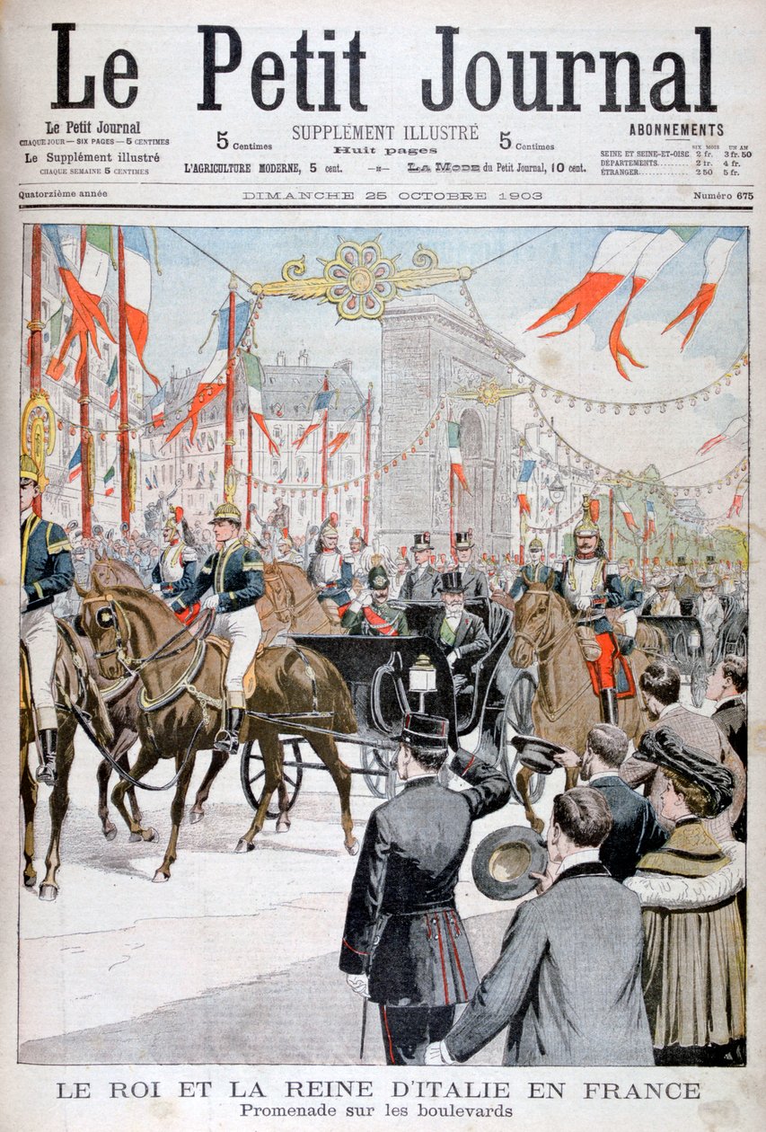 Král a královna Itálie ve Francii, 1903 od Unbekannt