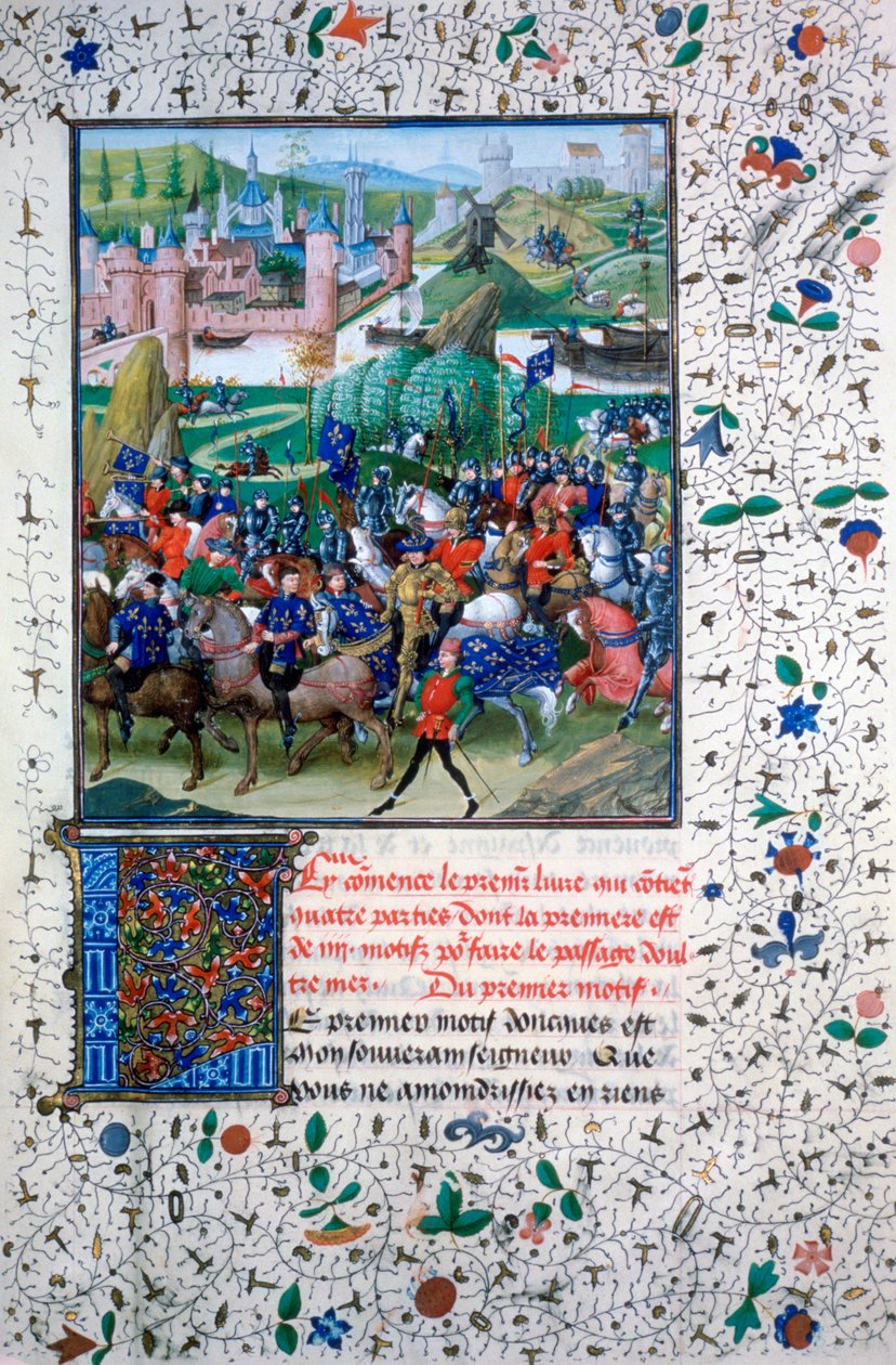 Francouzský král odjíždí na křížové výpravy, c1336, 1455 od Unbekannt