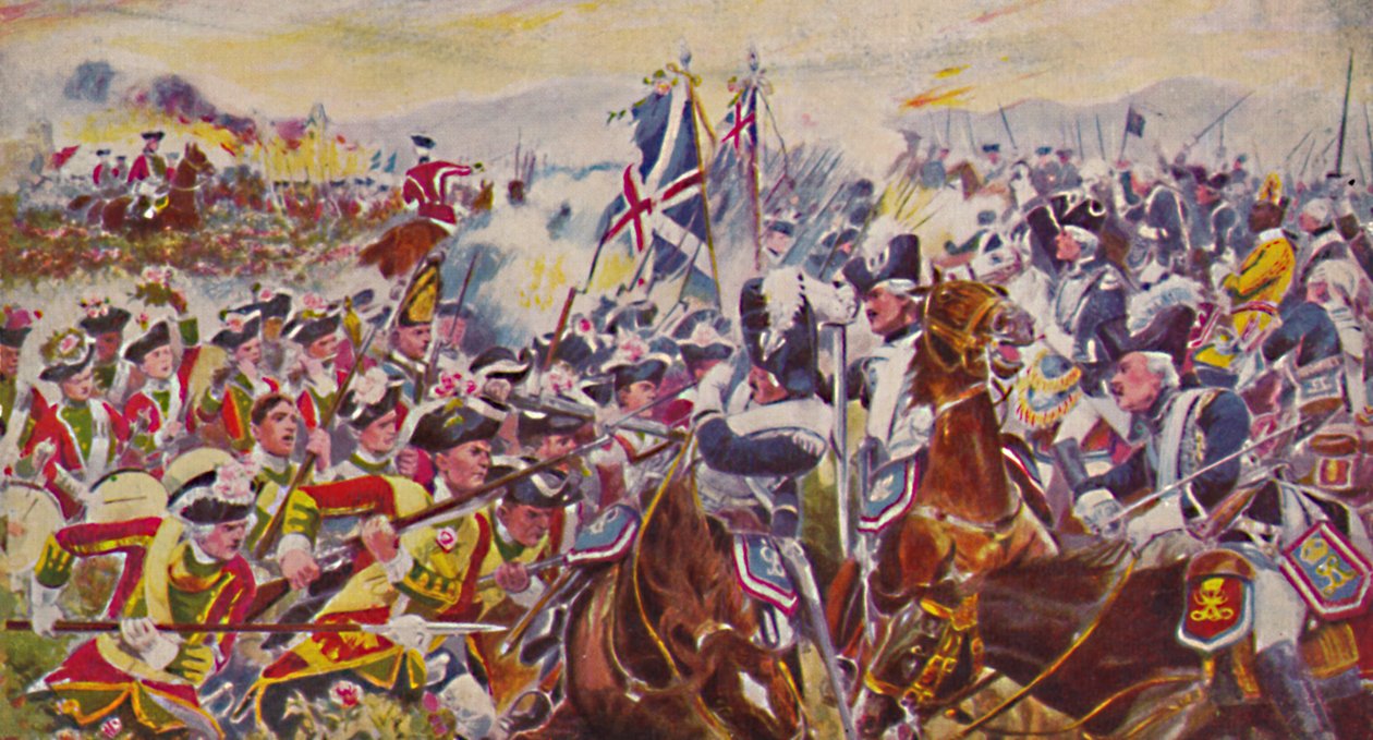 Kings vlastní Yorkshire lehkou pěchotu. Bitva v Rosefields u Minden, 1759, 1939 od Unbekannt