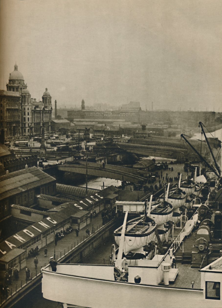 The Landing Stage at Liverpool, 1936 od Unbekannt