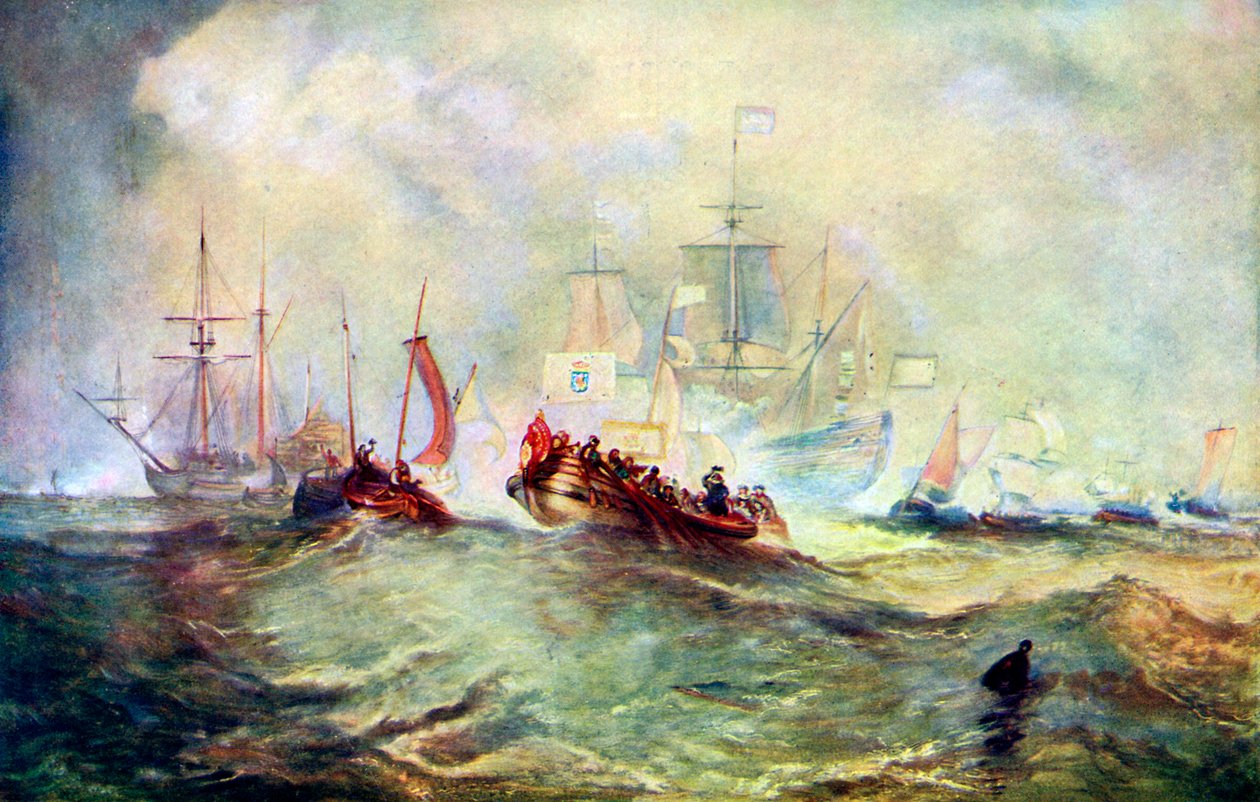 Vylodění Viléma Oranžského v Torbay, 1688, c1920 od Unbekannt