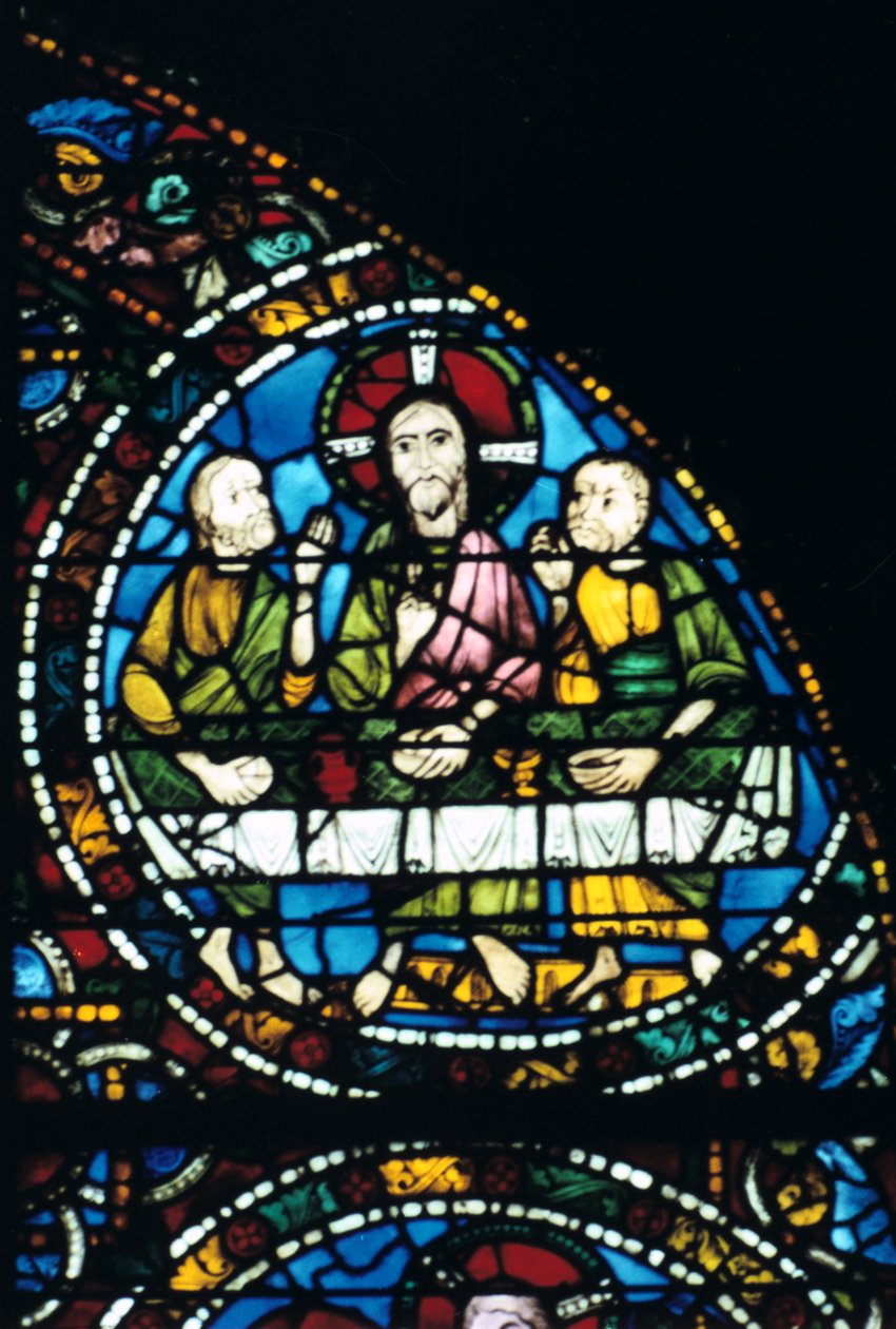 Poslední večeře, barevné sklo, katedrála v Chartres, Francie, 1194-1260 od Unbekannt