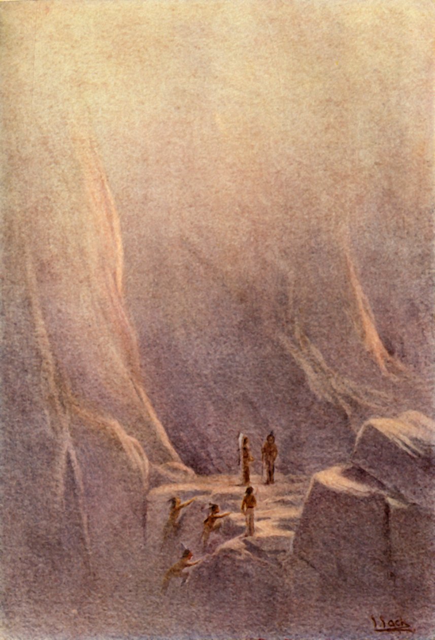 „Lenape přicházejí na místo jeskyní“, 1914. od Unbekannt