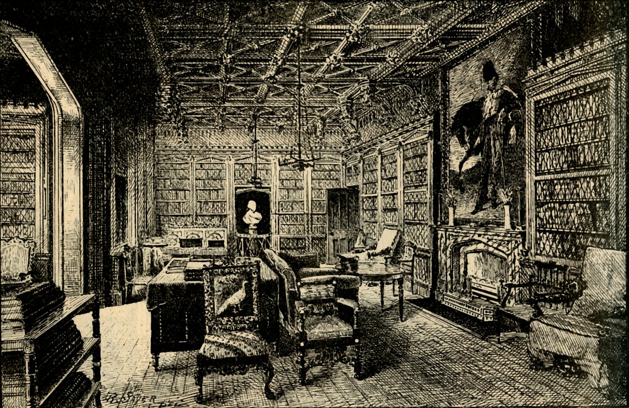 Knihovna v Abbotsford, 1882. od Unbekannt
