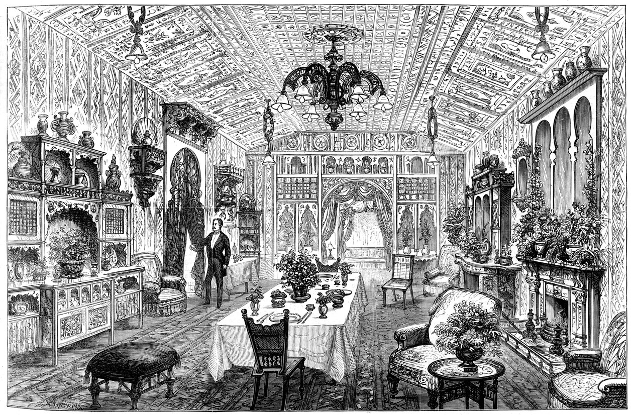 Luncheon Room na radnici, Birmingham, West Midlands, 1887 od Unbekannt
