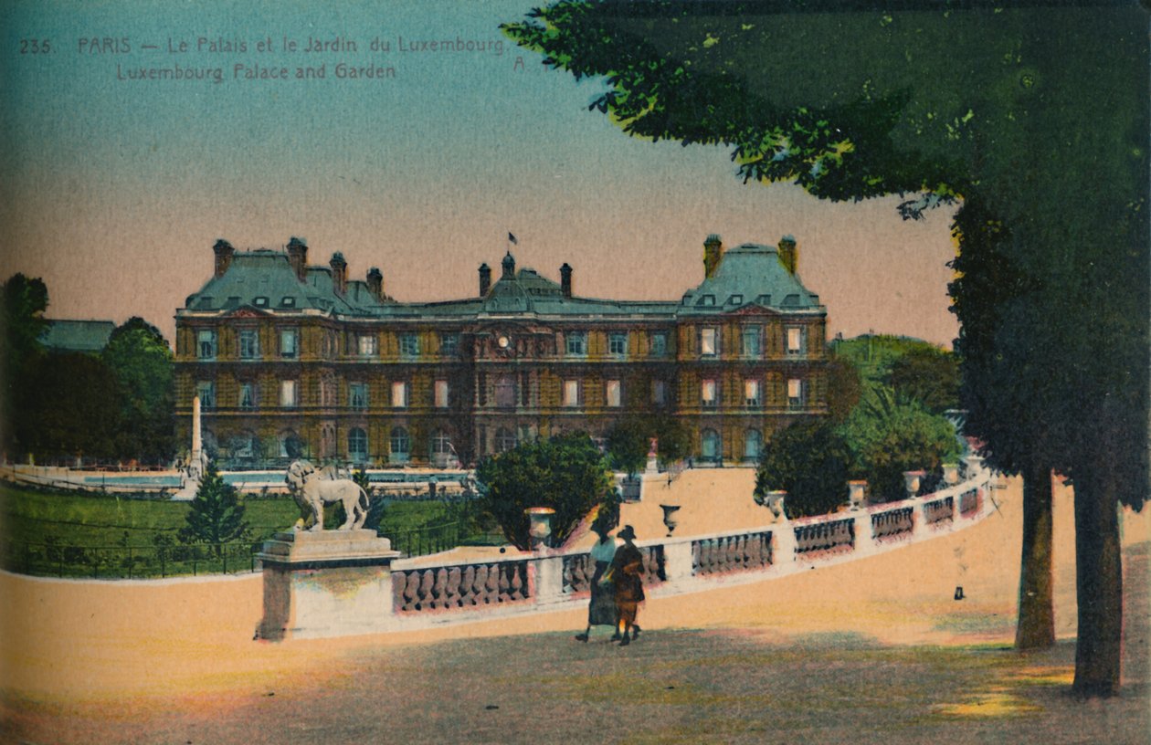 Lucemburský palác a Jardin du Luxembourg, Paříž, c1920 od Unbekannt