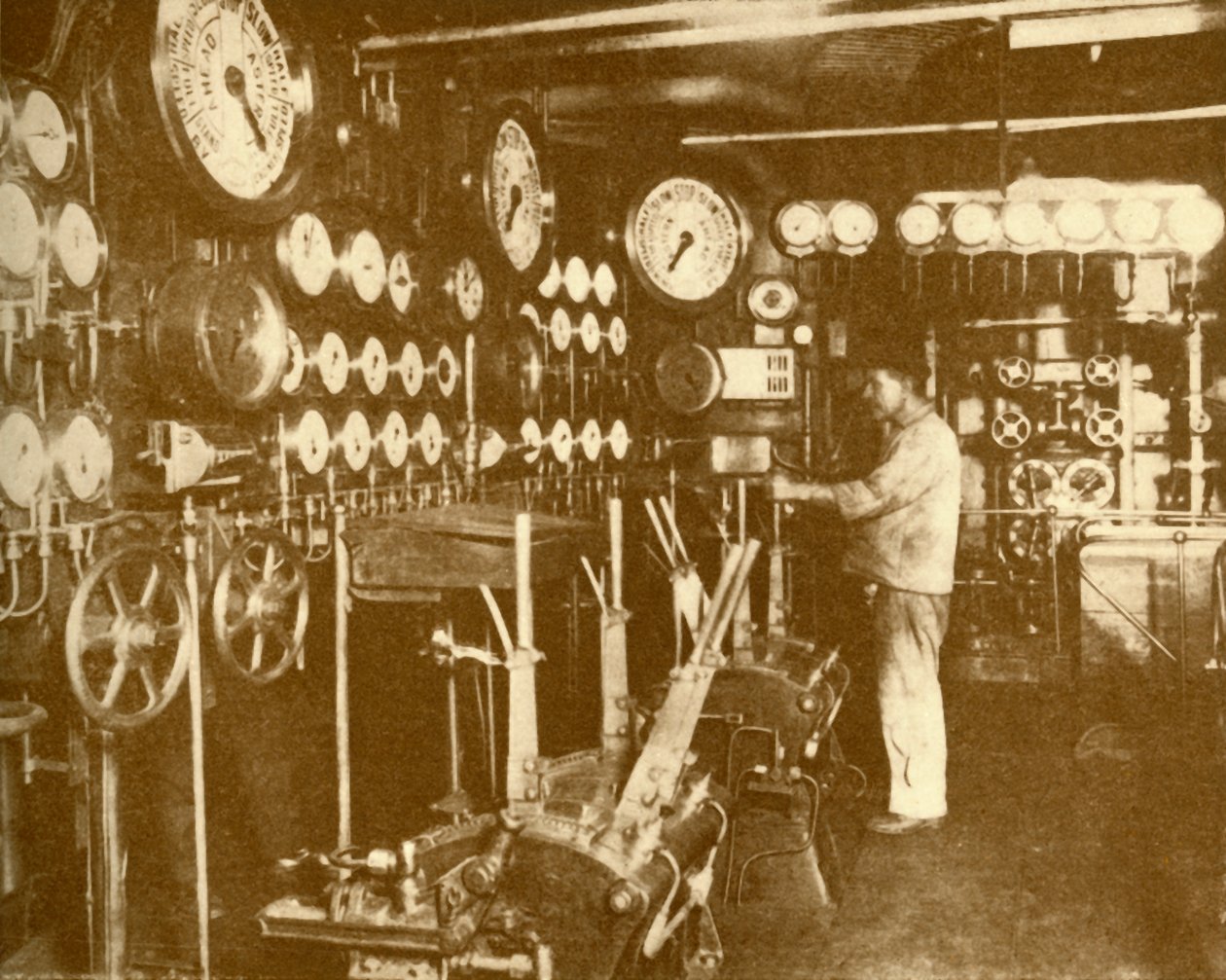 Hlavní platforma řízení motoru Aquitania., c1930. od Unbekannt