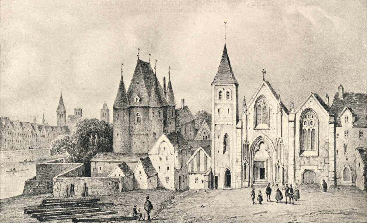 Maison du Lieutenant a kostel St Landry v roce 1540, 1915 od Unbekannt