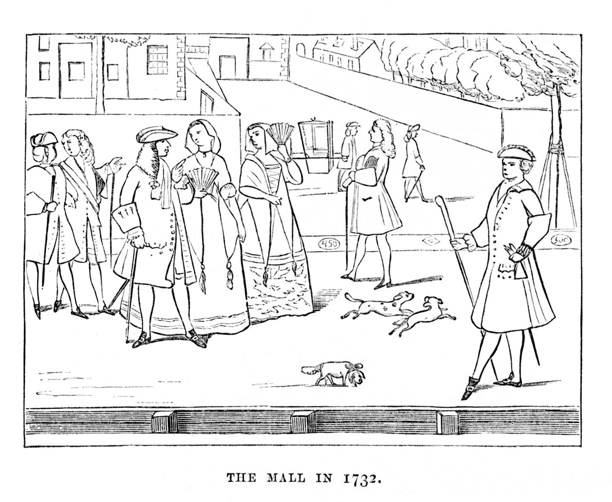 The Mall v roce 1732, c1870 od Unbekannt
