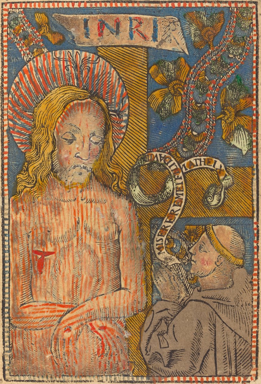 Muž bolesti s františkánem, 1490-1500. od Unbekannt