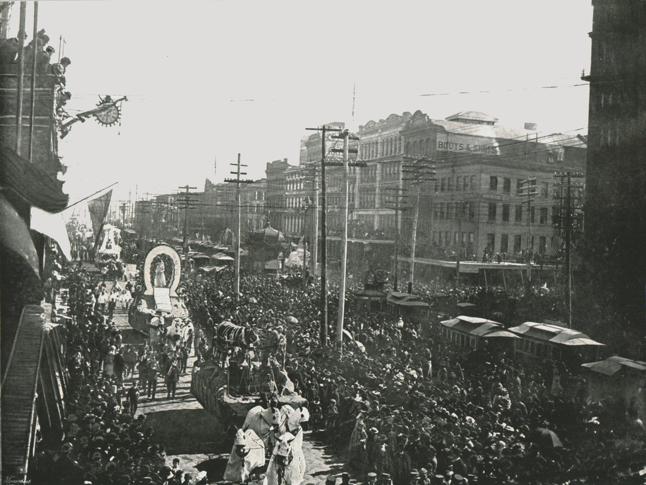 Mardi Gras průvod v Canal Street, New Orleans, USA, 1895. od Unbekannt