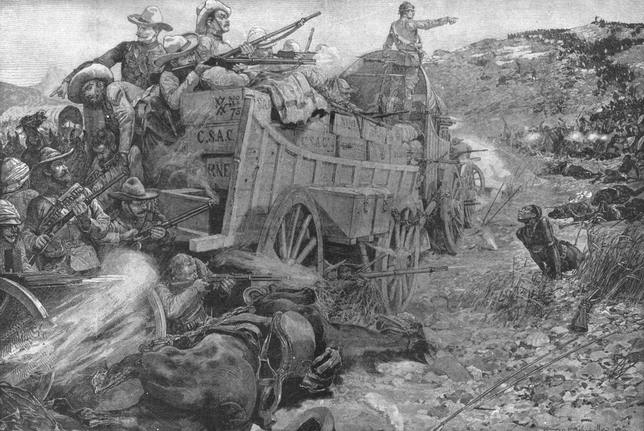 Válka v Matabele, 1893: Útok na Laager of Wagons na řece Imbembezi, 1. listopadu 1901. od Unbekannt