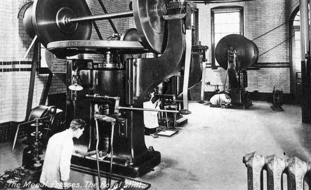 Medal Press, Královská mincovna, Tower Hill, Londýn, počátek 20. století od Unbekannt