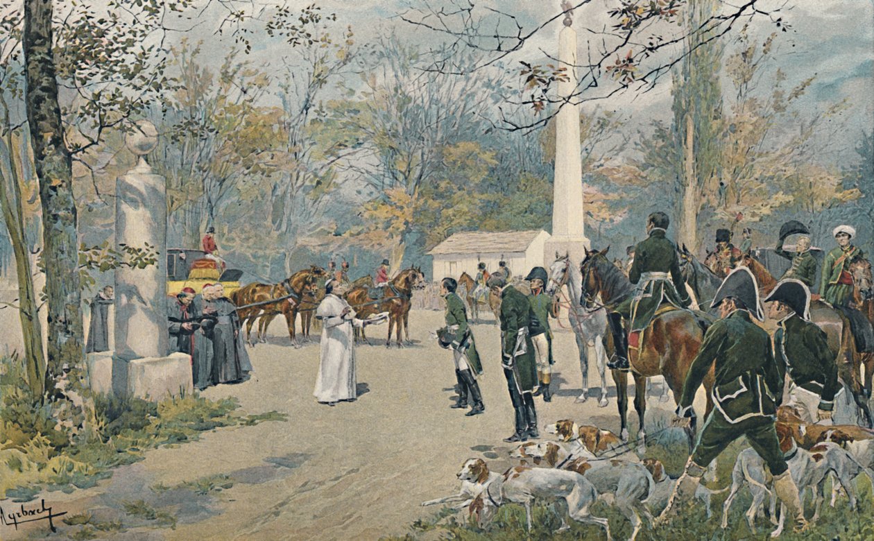 Setkání Napoleona a Pia VII ve Fontainebleau, 1813, 1896 od Unbekannt