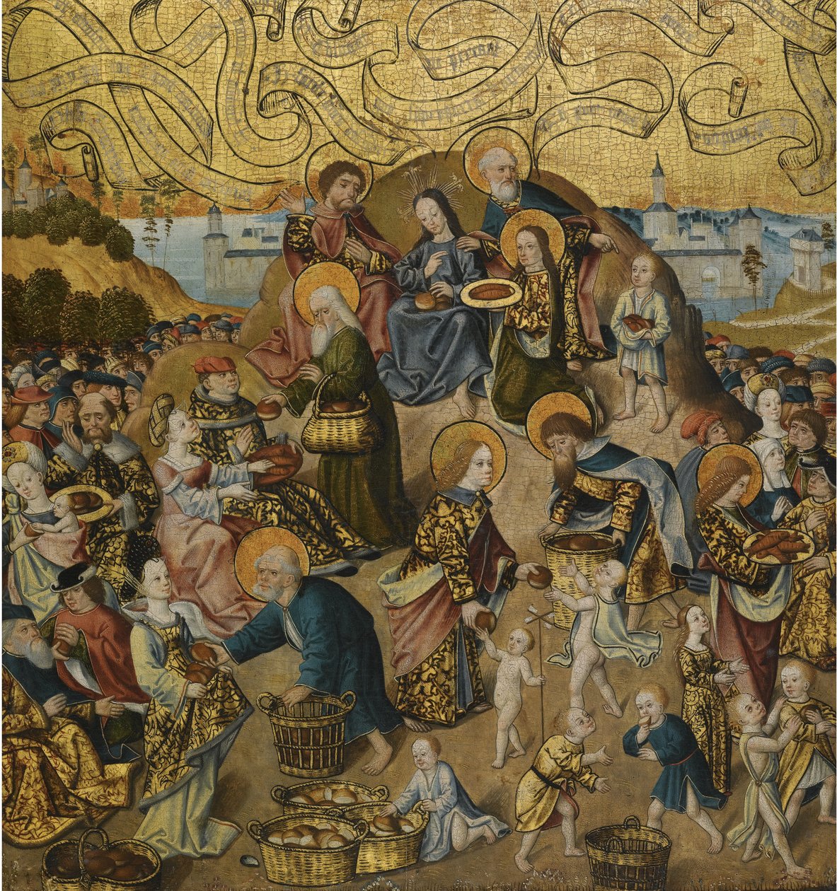 Zázrak pěti chlebů a dvou ryb, c. 1500 od Unbekannt