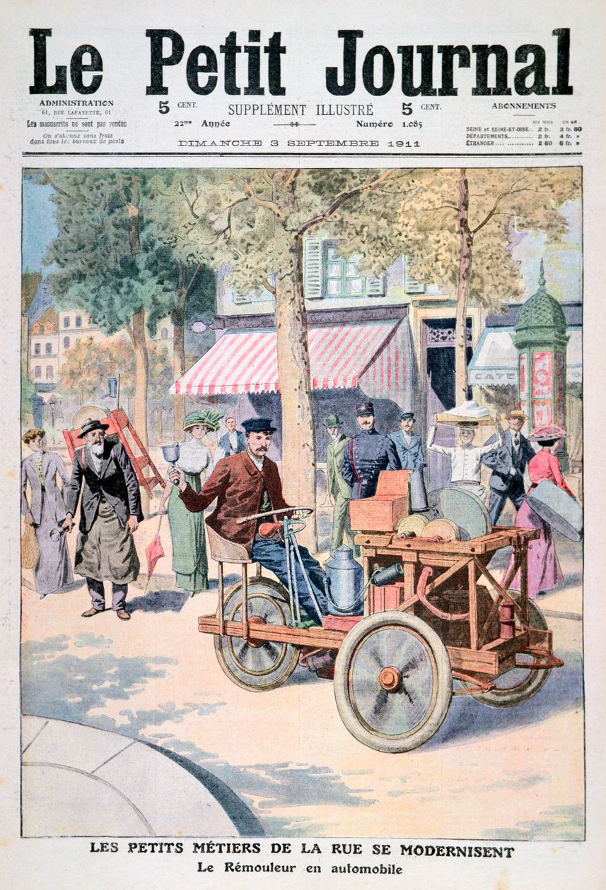 Modernizace pouličních obchodníků: auto brusky nožů, 1911 od Unbekannt