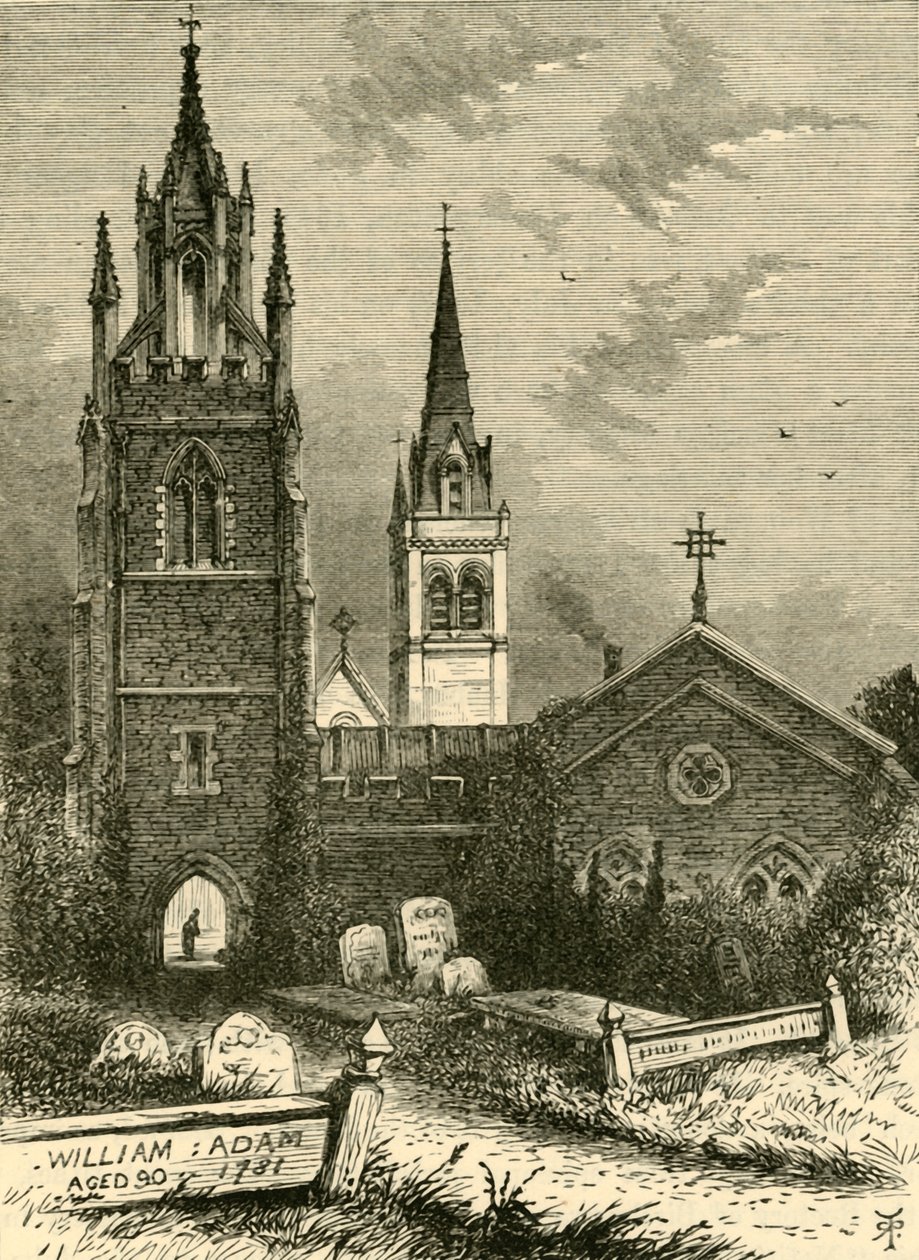 Zádušní kaple a nový kostel, Woburn, 1898. od Unbekannt