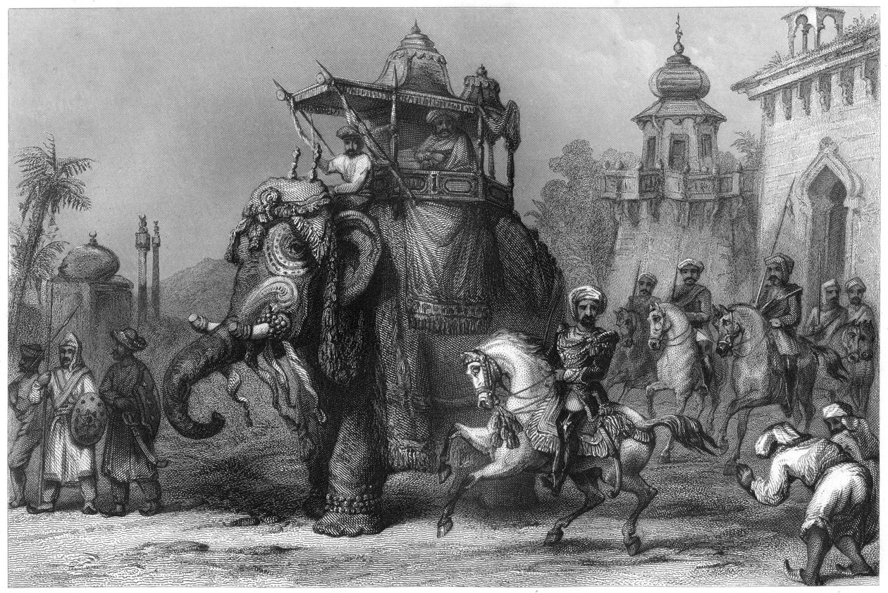 Nana Sahib se svým doprovodem, c1860 od Unbekannt