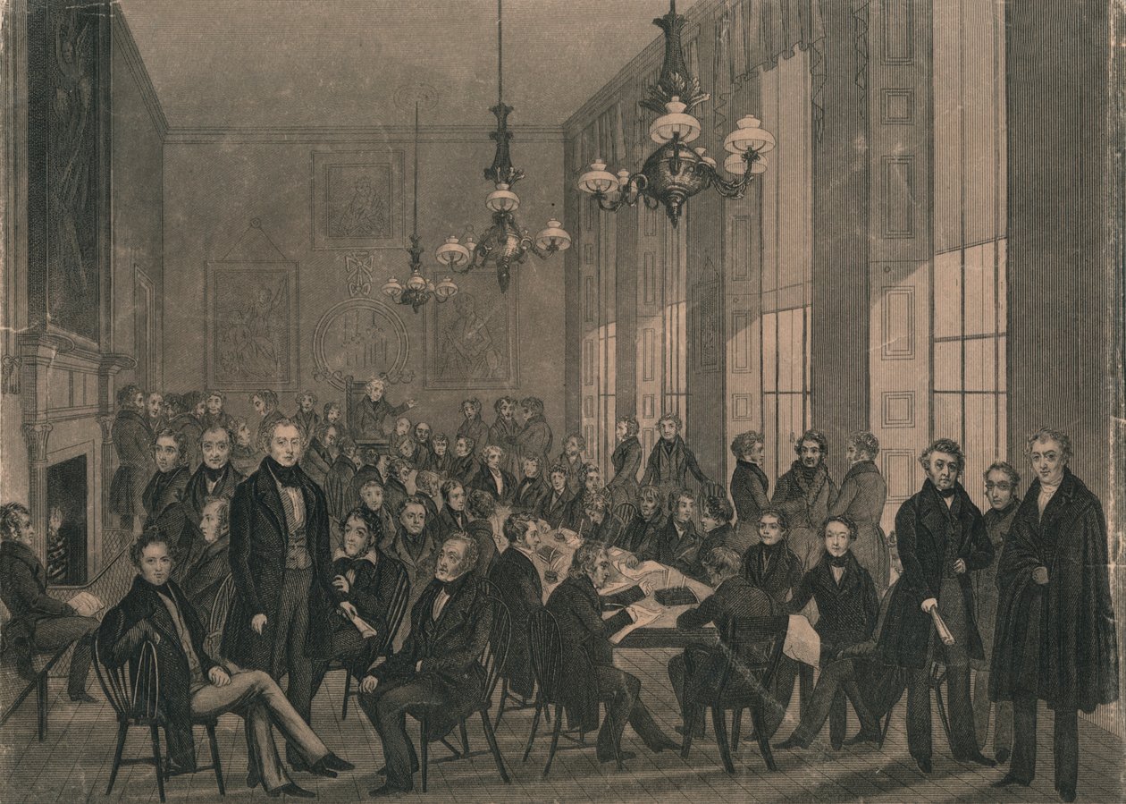Národní shromáždění...4. února 1839 v British Coffee House. od Unbekannt