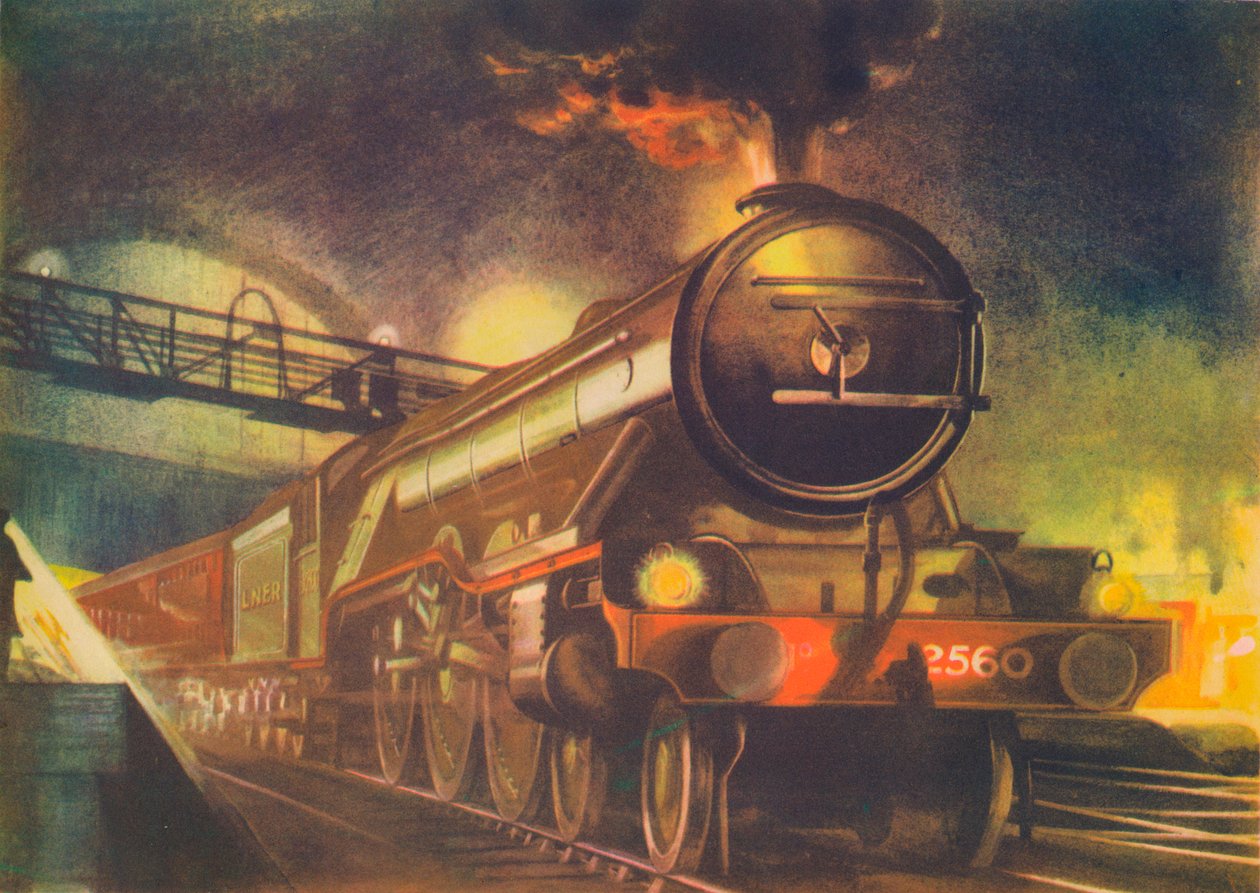 The Night Scotsman, L.N.E.R., opouštějící Kings Cross, 1940 od Unbekannt