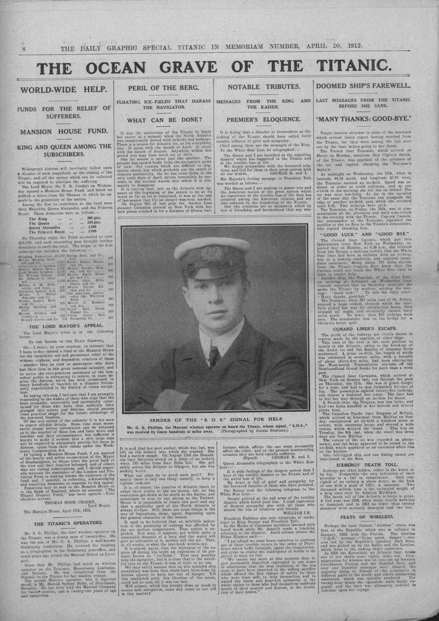 Ocean Grave of the Titanic a fotografie Jacka Phillipse, 20. dubna 1912. od Unbekannt