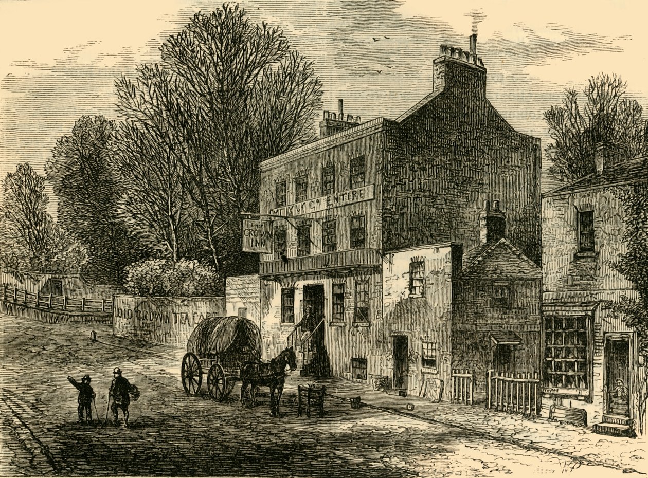 The Old Crown Inn, Highgate, 1830, c1876. od Unbekannt