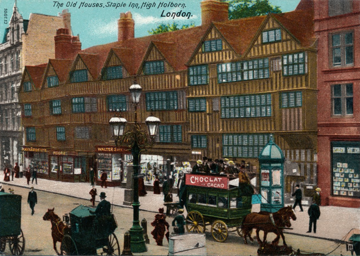 The Old Houses, Staple Inn, High Holborn, Londýn, 1905 od Unbekannt