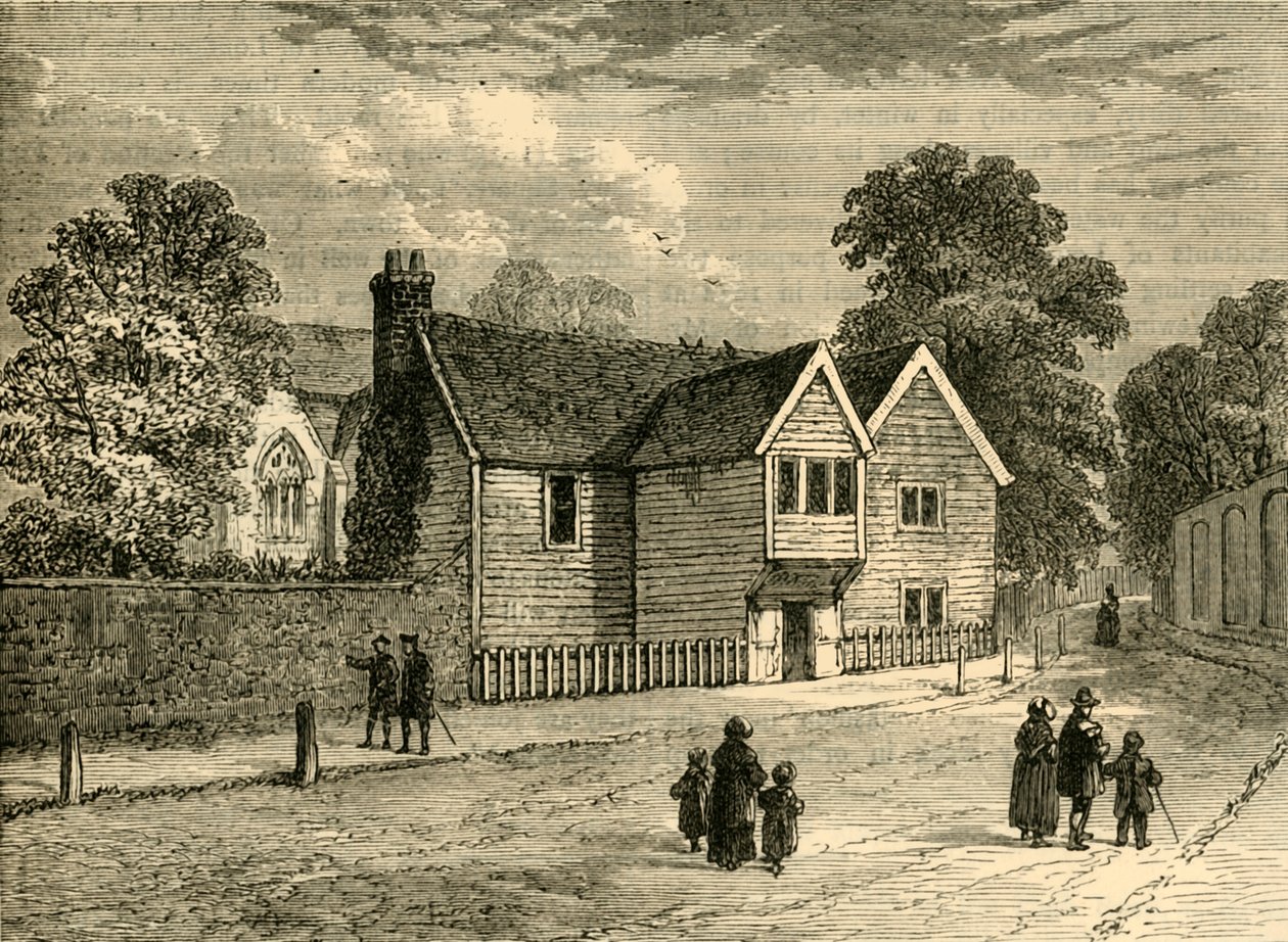 Stará fara, Stoke Newington, v roce 1858, c1876. od Unbekannt