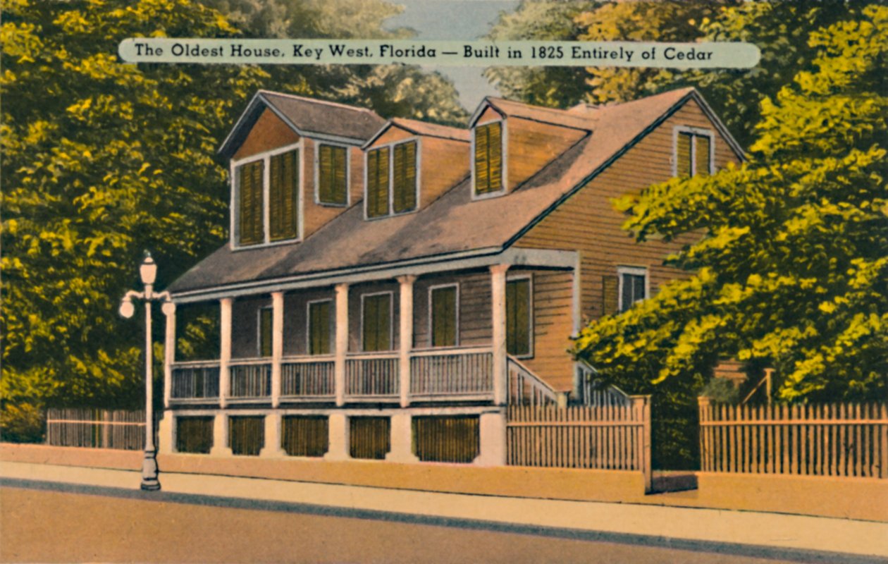 Nejstarší dům, Key West, Florida – postaven v roce 1825 Celá z Cedaru, 40. léta 20. století od Unbekannt