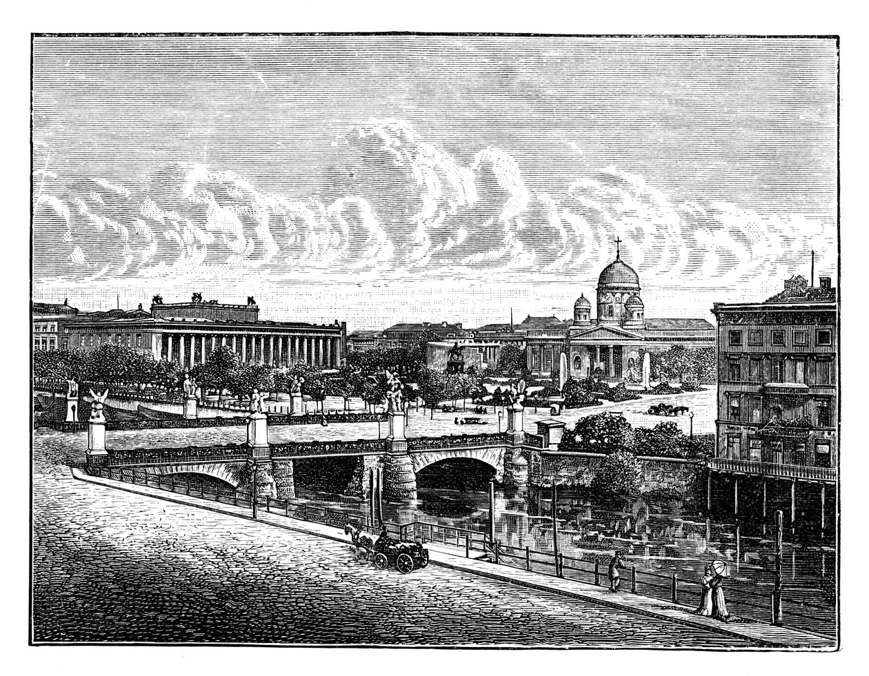 Palace Bridge and Pleasure Garden, Berlín, Německo od Unbekannt