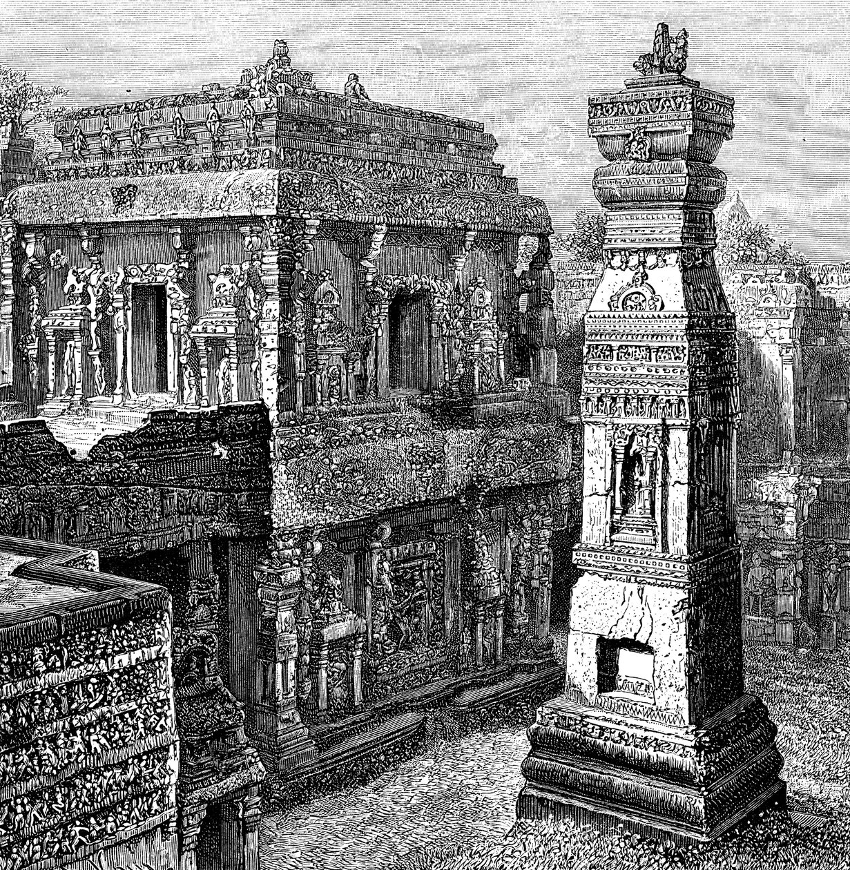 Palác Kailash, Ellora, Indie, 1895 od Unbekannt