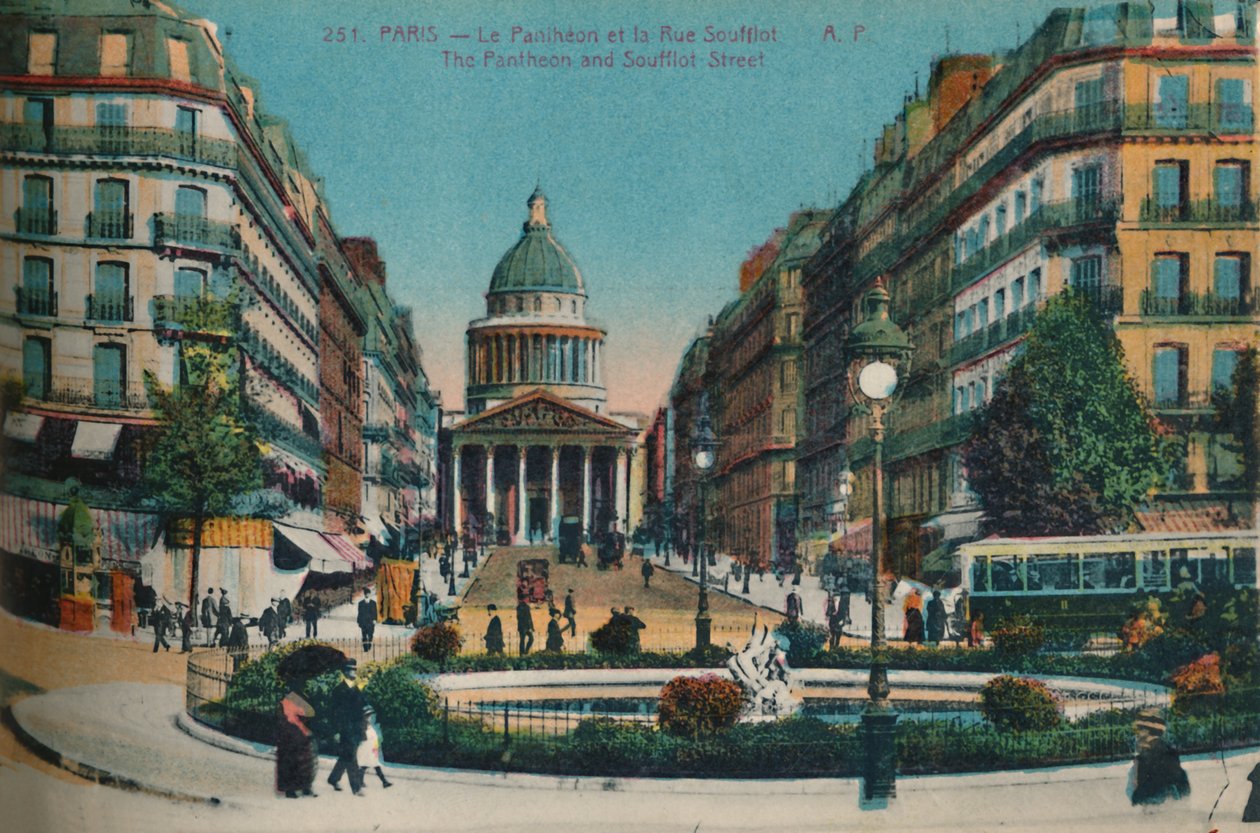 Panthéon a Rue Soufflot, Paříž, c1920 od Unbekannt