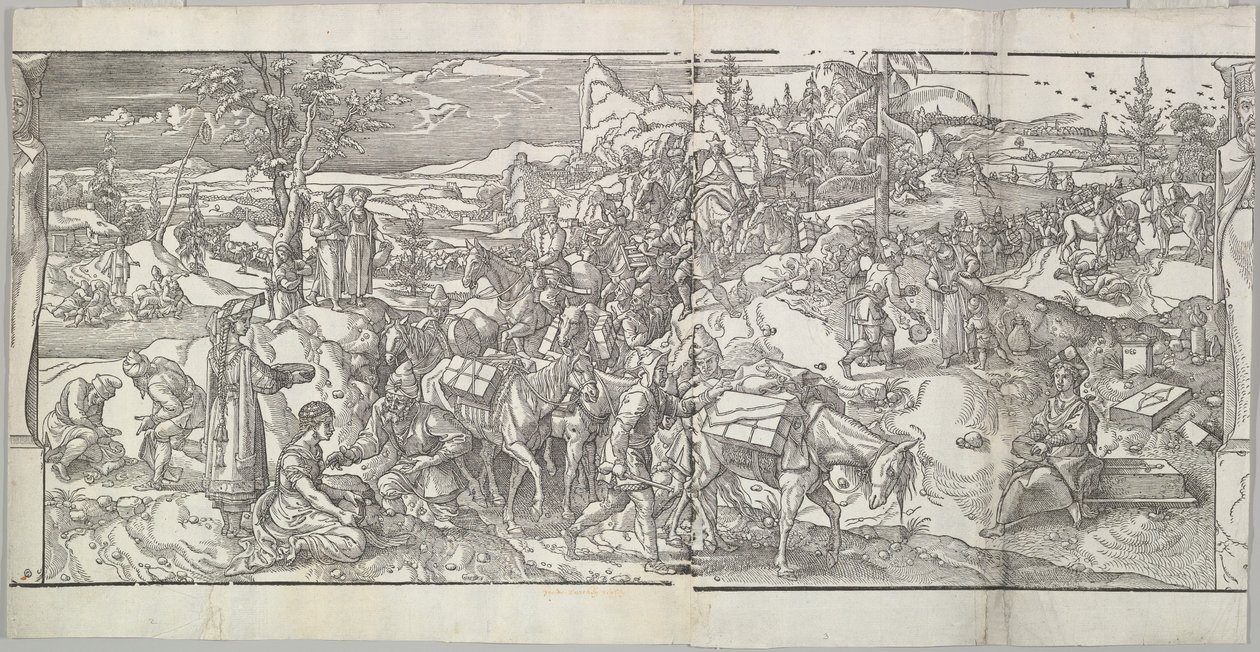 Průjezd karavany z vlysu Ces Moeurs et fachons de faire de Turcz Customs ..., 1553. od Unbekannt