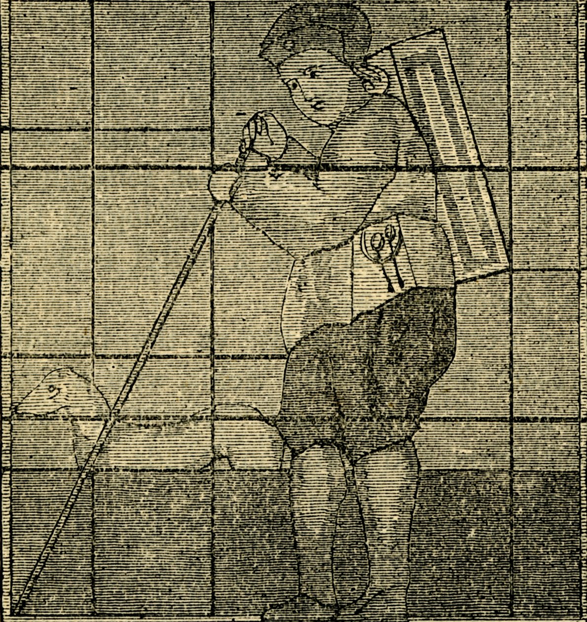 Pedlar a jeho pes, dříve v Lambeth Church, c1878. od Unbekannt