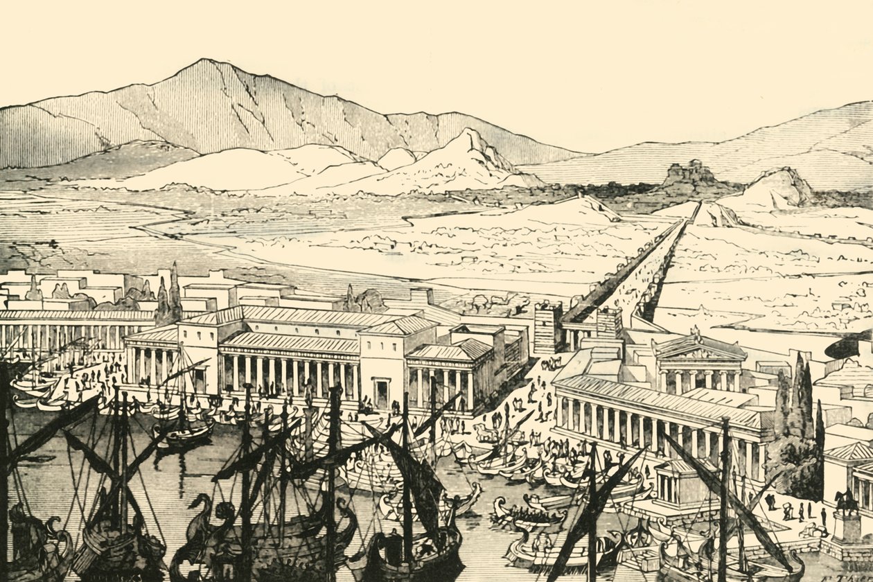 Pireus s dlouhými zdmi, obnoven, 1890. od Unbekannt