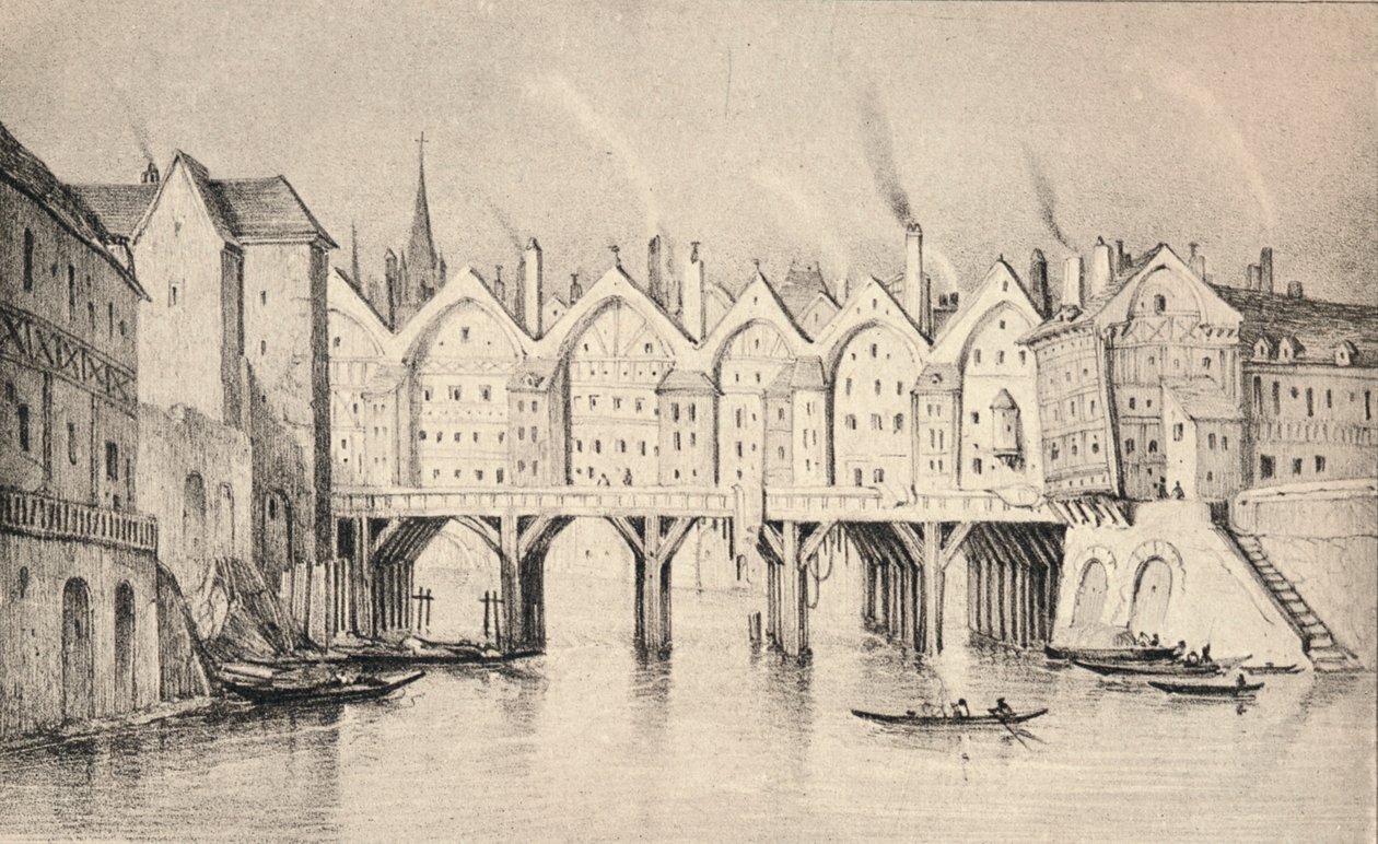 Pont St Michel v roce 1550, 1915 od Unbekannt