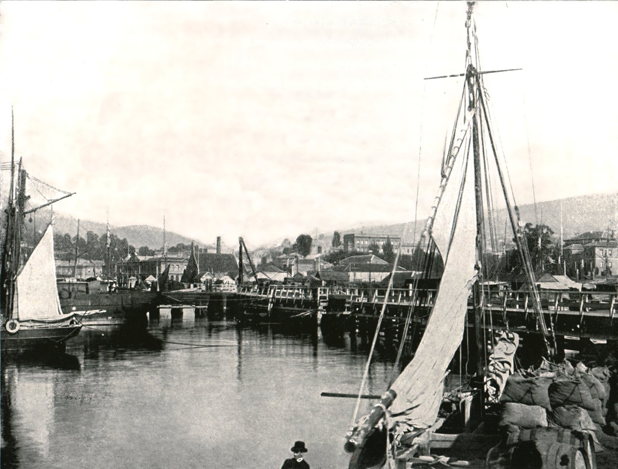 Přístav Hobart, Tasmánie, Austrálie, 1895. od Unbekannt