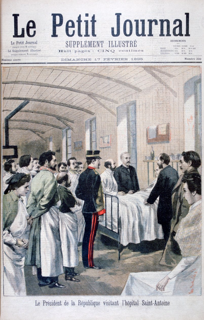 Prezident republiky Felix Faure na návštěvě nemocnice Saint-Antoine, Paříž, 1895 od Unbekannt