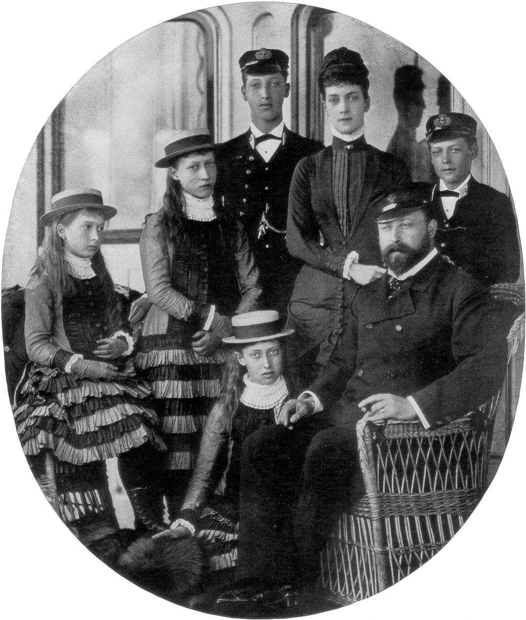 Princ a princezna z Walesu se svou rodinou na palubě královské jachty, 19. století 1910 od Unbekannt