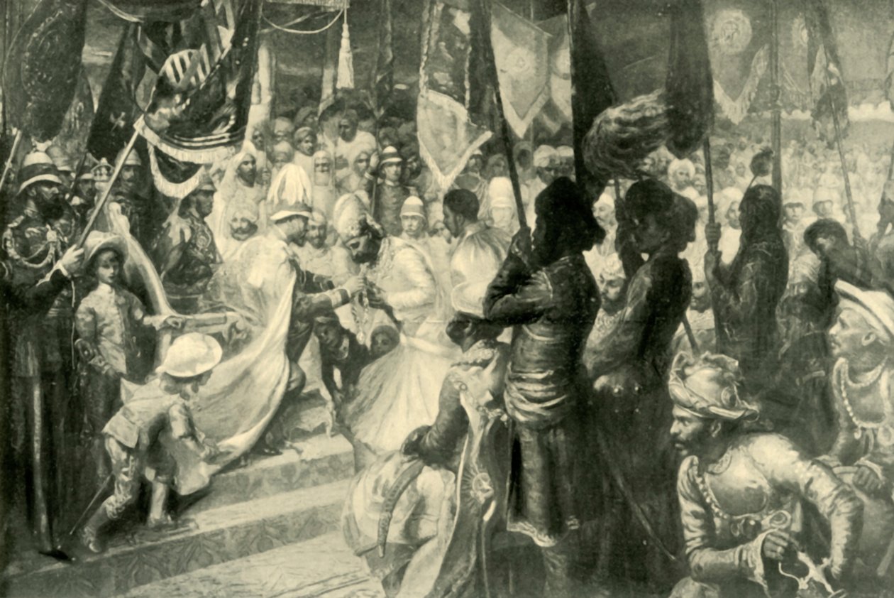 Princ z Walesu udělující Řád indické hvězdy v Kalkatě, 1901. od Unbekannt
