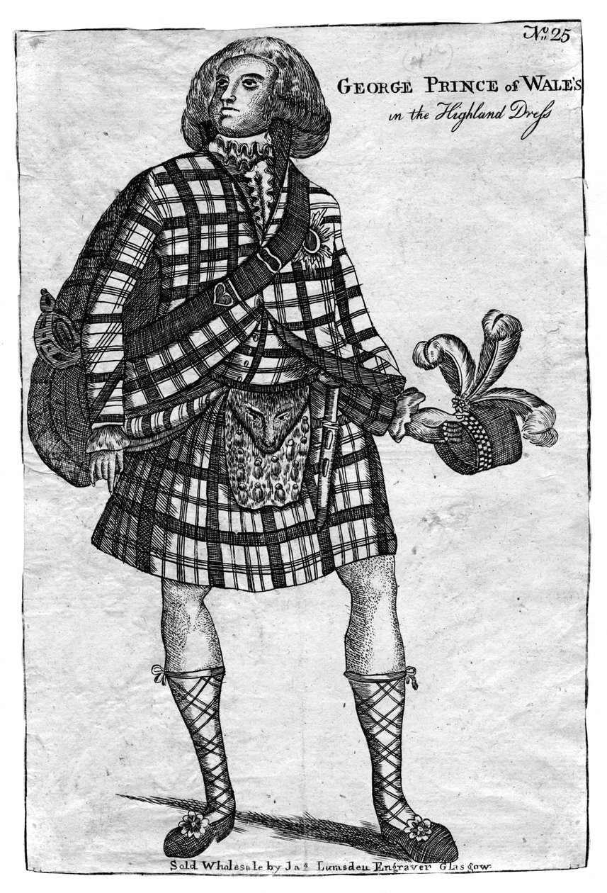 Princ z Walesu, budoucí král Jiří IV 1762-1830, v Highland Dress od Unbekannt
