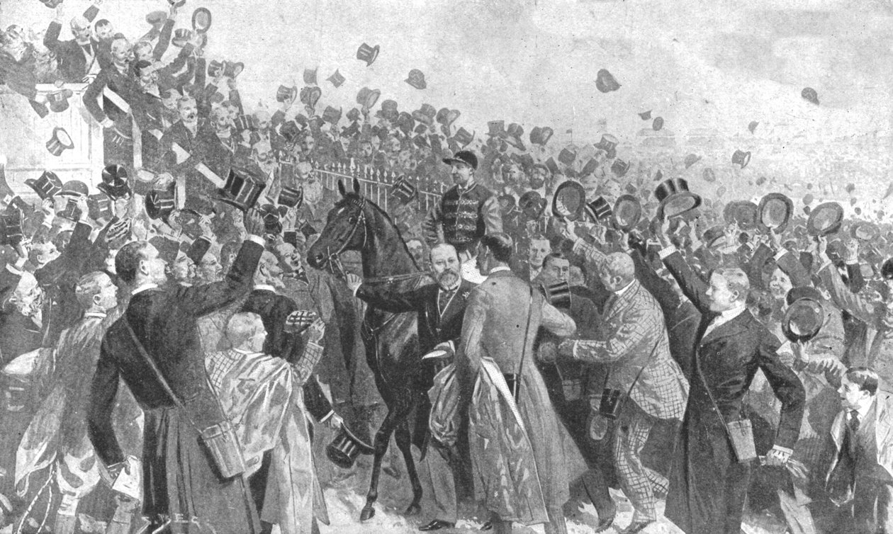The Princes First Derby, 1896: Jeho královská výsost vedoucí tomel, 1901. od Unbekannt