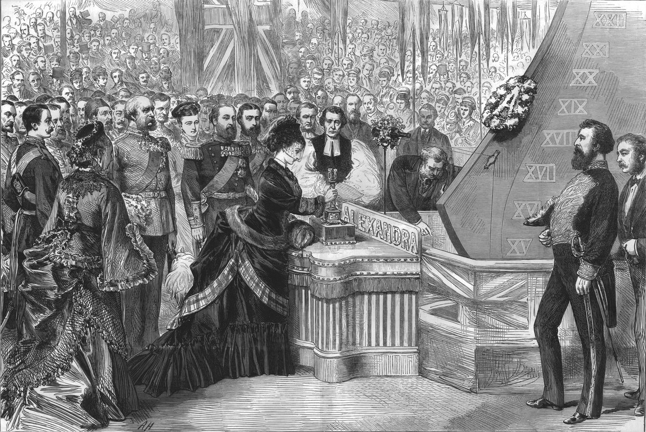Princezna z Walesu spouští na vodu novou obrněnou loď Alexandra, 1875 od Unbekannt