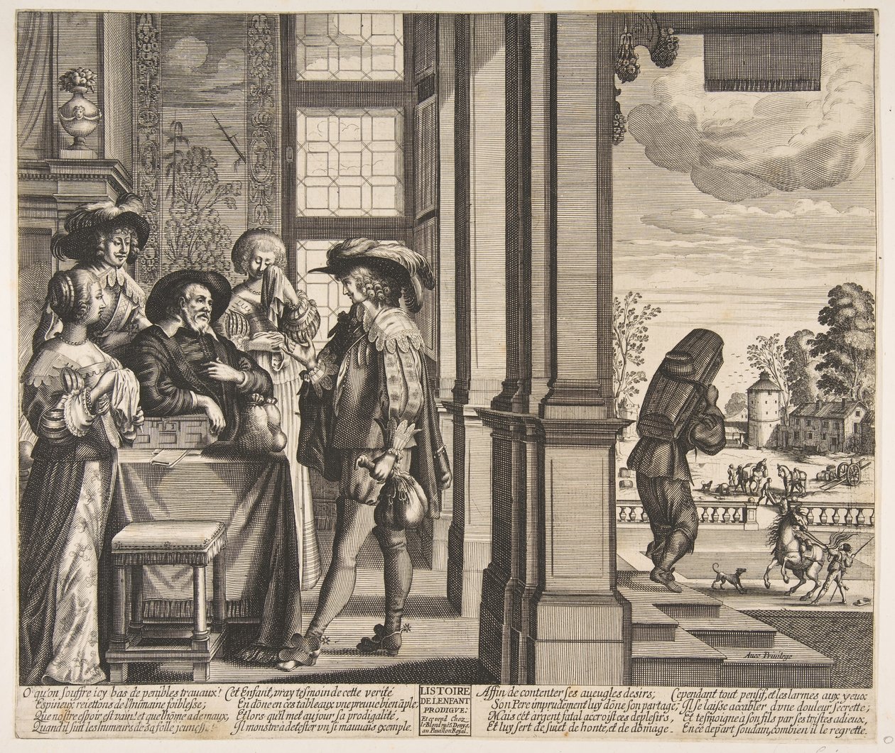 Marnotratný syn opouští domov, ca. 1636. od Unbekannt
